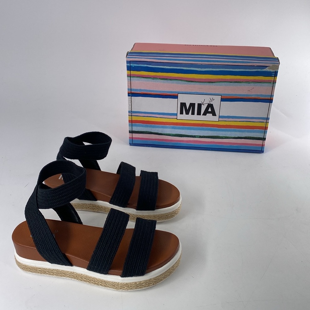 MIA Kid's Tierraa Black‎ Youth Girl's Sandals Sz 2 NIB